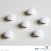 Set da 6 magneti tondi di colore bianco. 20 mm.