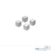Set magneti cubici argento metallizzato 10 mm
