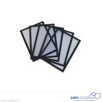 Buste trasparenti magnetiche nero A5 Set da 5