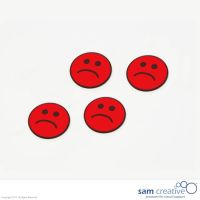 Smiley magnetici rossi :-( da 30 mm 25 pz.