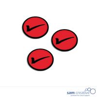 Fascette magnetiche segno di spunta rosso 3x3 cm