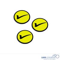 Fascette magnetiche segno di spunta giallo 3x3 cm