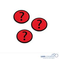 Fascette magnetiche interrogativo rosso 3x3 cm