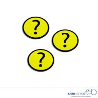 Fascette magnetiche interrogativo giallo 3x3 cm