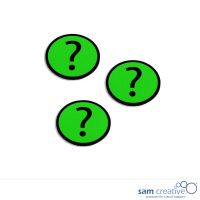 Fascette magnetiche interrogativo verde 3x3 cm