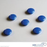 Set da 6 magneti tondi di colore blu. 20 mm.