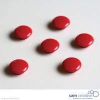 Set da 6 magneti tondi di colore rosso. 20 mm.