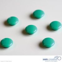 Set da 6 magneti tondi di colore verde. 20 mm.