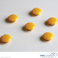 Set da 6 magneti tondi di colore giallo. 20 mm.