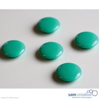 Set da 5 magneti tondi di colore verde. 30 mm.