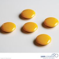 Set da 5 magneti tondi di colore giallo. 30 mm.