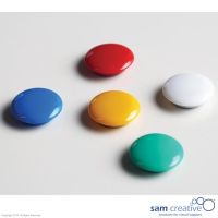 Set da 5 magneti tondi di colore misto. 30 mm.
