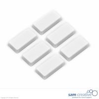 Rettangoli magnetici bianca 12x24 mm (Set da 6)