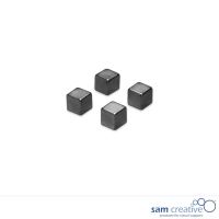 Set magneti cubici nero metallizzato 10 mm