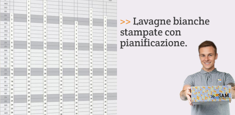 Lavagne bianche stampate con pianificazione.